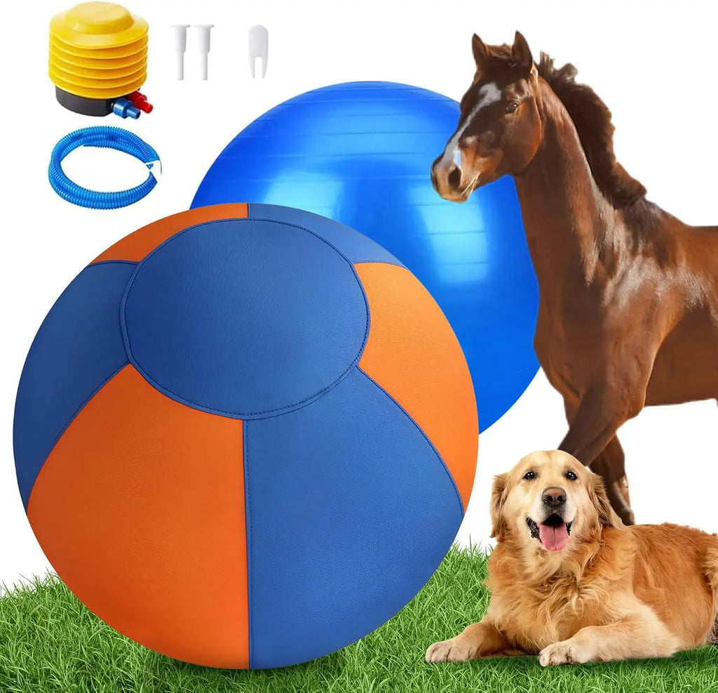 GRETMIX 18" Heavy-Duty Dog Herding Ball with Cover for High-Energy Breeds