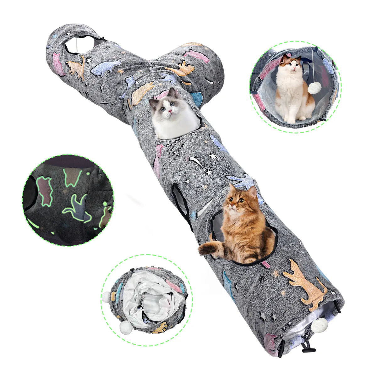 GRETMIX Foldable  Cat Tunnel – Interactive Play Tube for Indoor Cats
