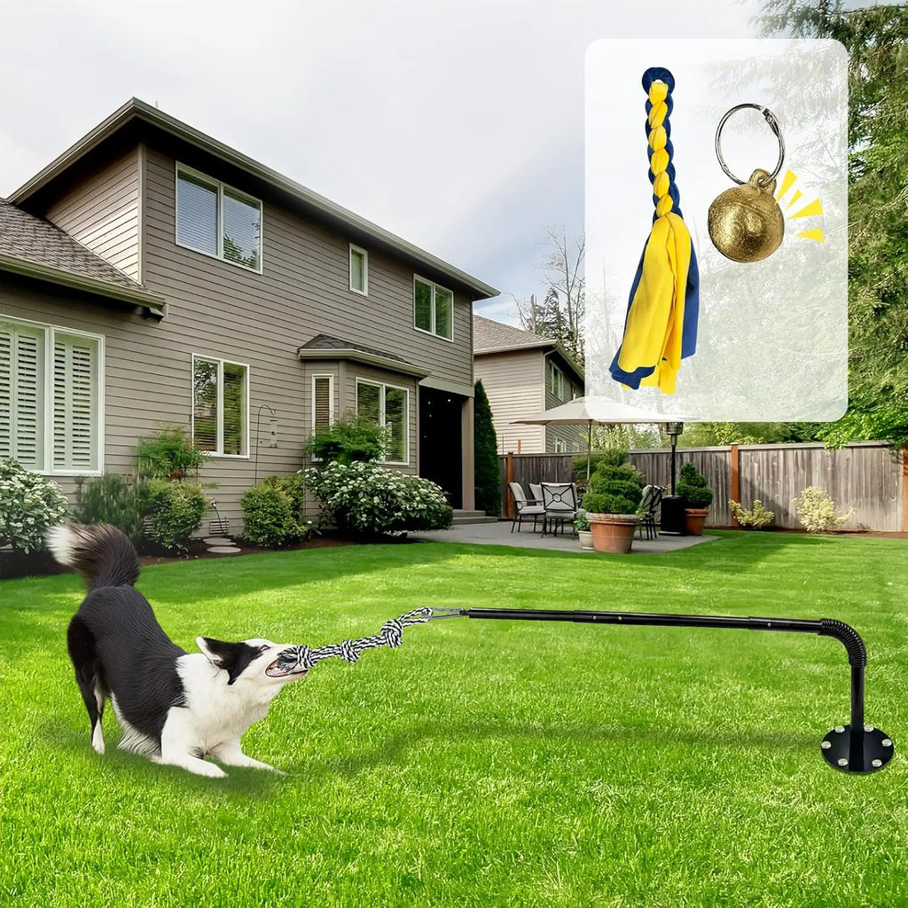 GRETMIX Interactive Tether Tug Dog Toy for Outdoor Play