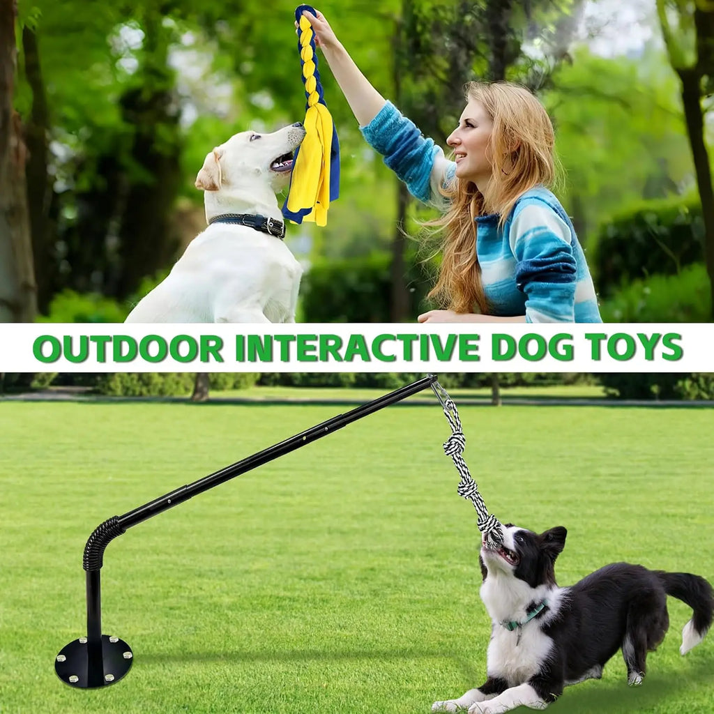 GRETMIX Interactive Tether Tug Dog Toy for Outdoor Play
