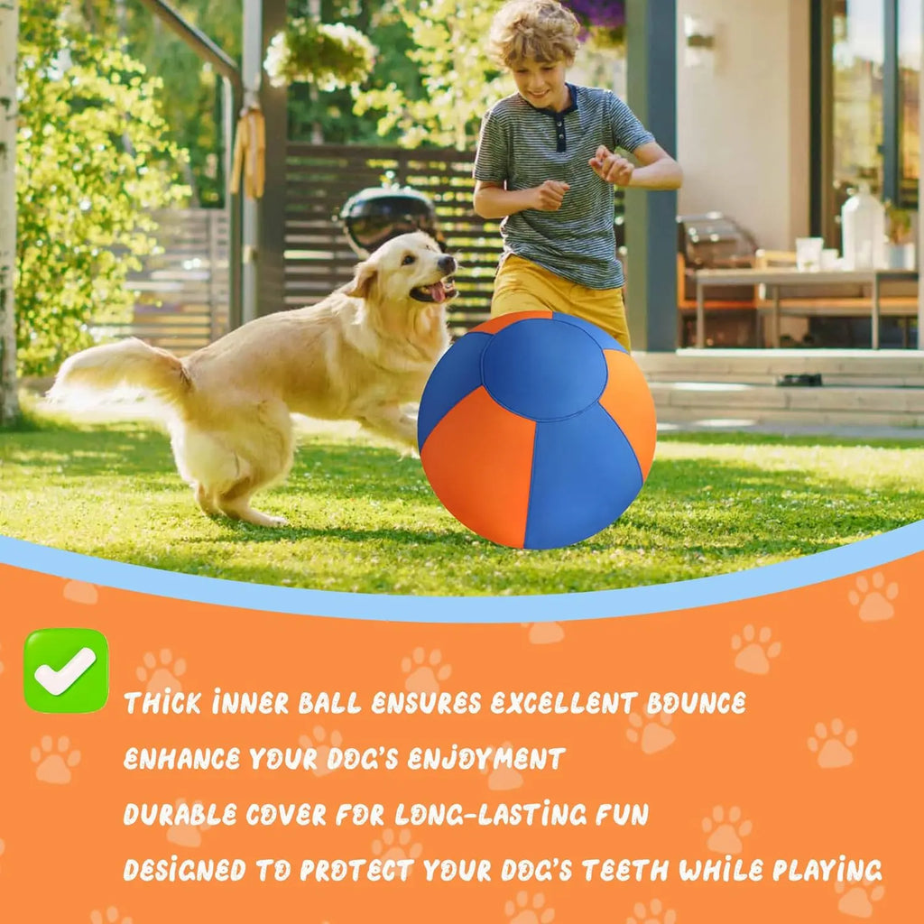 GRETMIX 18" Heavy-Duty Dog Herding Ball with Cover for High-Energy Breeds