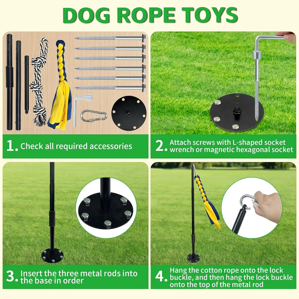 GRETMIX Interactive Tether Tug Dog Toy for Outdoor Play