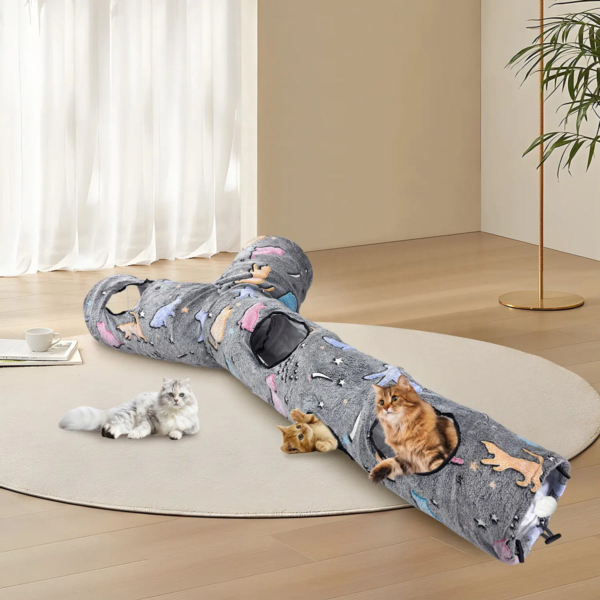GRETMIX Foldable  Cat Tunnel – Interactive Play Tube for Indoor Cats