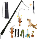 GRETMIX Pro Dog Flirt Pole – Squeaky Plush & 5-Rope Toy Set