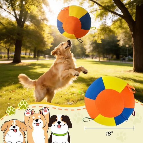 GRETMIX 18" Heavy-Duty Dog Herding Ball with Protective Cover for Medium & Large Breeds