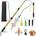 GRETMIX Pro Dog Flirt Pole – 2 Squeaky Plush & 5-Rope Toy Set