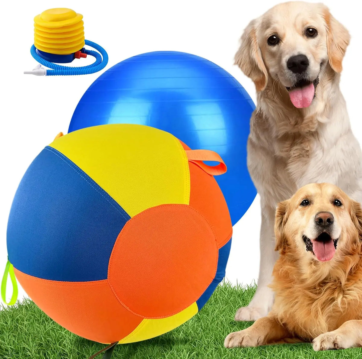 GRETMIX 18" Heavy-Duty Dog Herding Ball with Protective Cover for Medium & Large Breeds