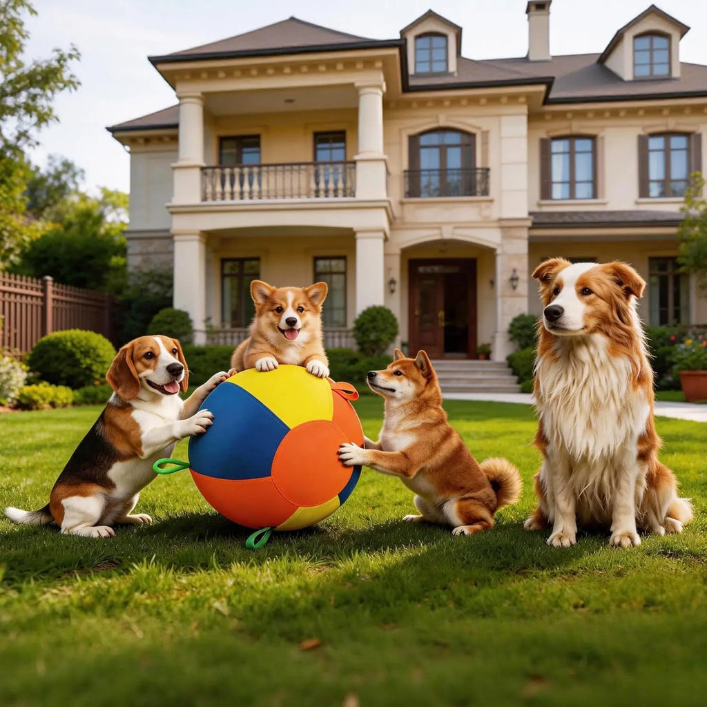 GRETMIX 18" Heavy-Duty Dog Herding Ball with Protective Cover for Medium & Large Breeds