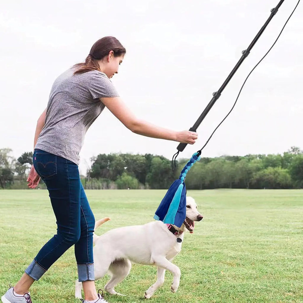 GRETMIX Pro Dog Flirt Pole – Squeaky Plush & 7-Rope Toy Set