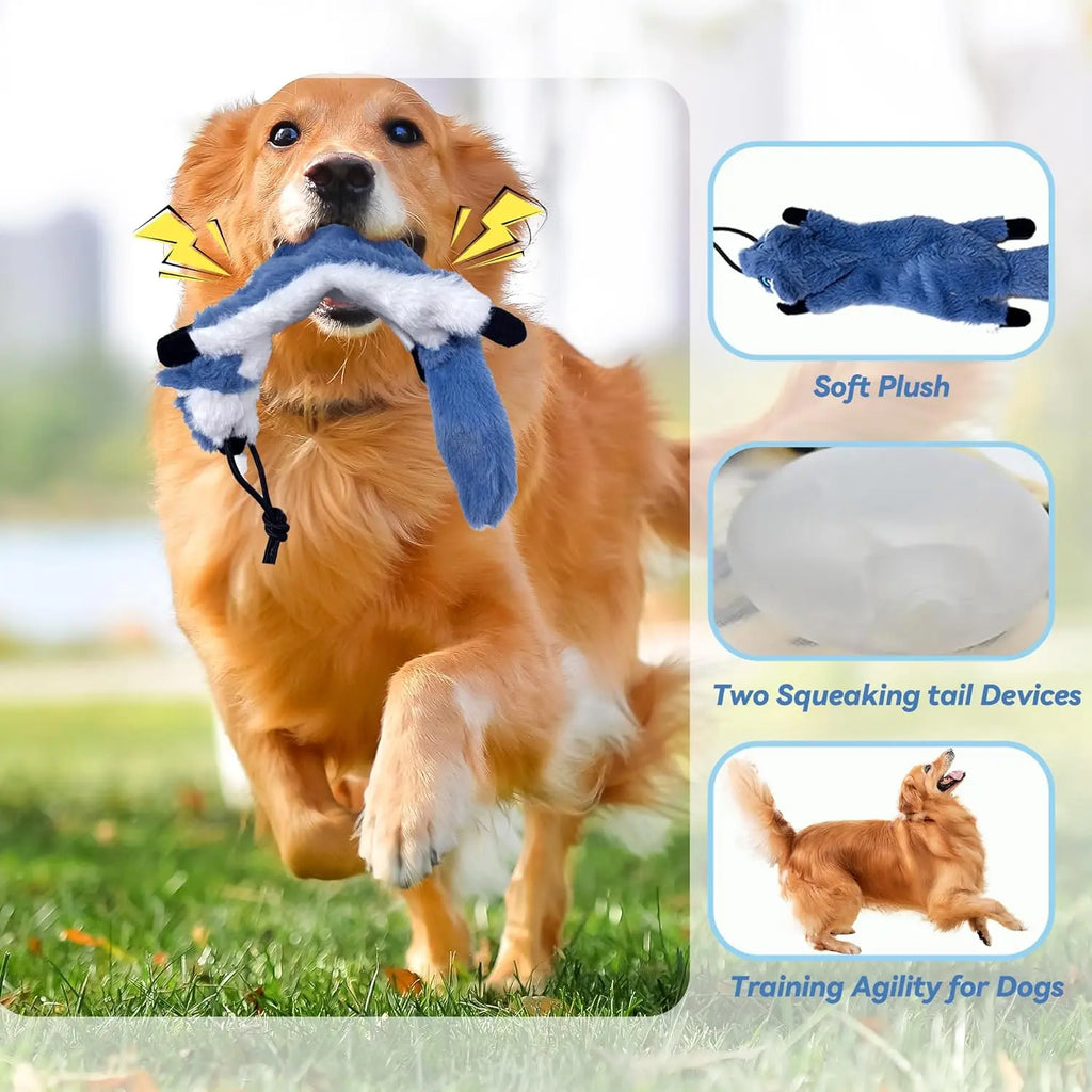 GRETMIX Pro Dog Flirt Pole – Squeaky Plush & 7-Rope Toy Set